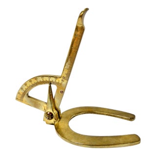 Vintage Brass Horse Hoof Gauge Paper Weight For Sale