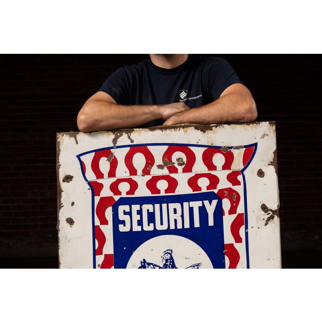c. 1940s-1950s; mfd. by Post Sign Co. for Security Mills, Inc. - Knoxville, TN Large porcelain enamel sign for Security...