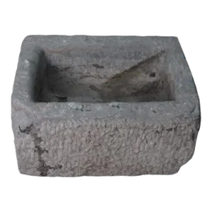 21" Inch Long Hand Chiseled Stone Trough 25-12