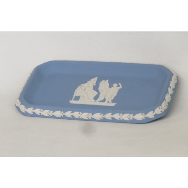 Neoclassical Wedgwood Jasperware Blue Tray Rectangular Trinket Pin Dish Plate British 4683b For Sale - Image 3 of 14