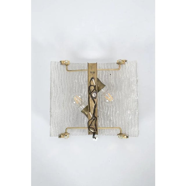 Metal Vintage Glass Wall Lamp For Sale - Image 7 of 8