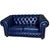 Ink Blue Elevate Your Living Space With These Navy Chesterfield Genuine Leather Sofa and Loveseat Set For Sale - Image 8 of 12