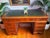 Vintage Twin Pedestal Desk in Yew Wood and Leather Top, 1980 For Sale - Image 11 of 18