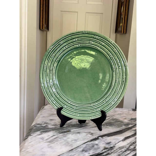 Late 20th Century Made in Portugal Bordallo Pinheiro Attributed 13.25" Platter - Asparagus Motif For Sale - Image 9 of 11