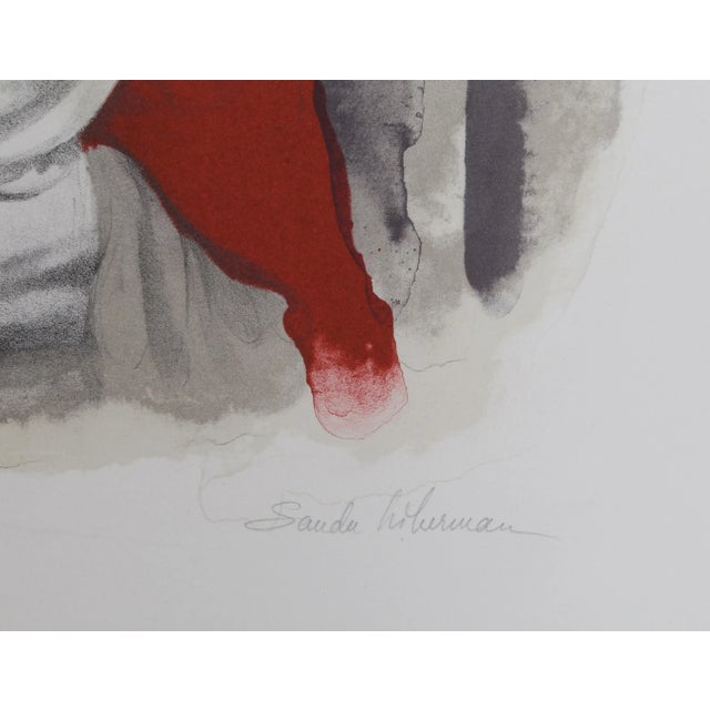 Figurative Woman in Red With Child, Sandu Liberman For Sale - Image 3 of 4