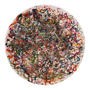 Large Hand Painted Jackson Pollack Style Bowl