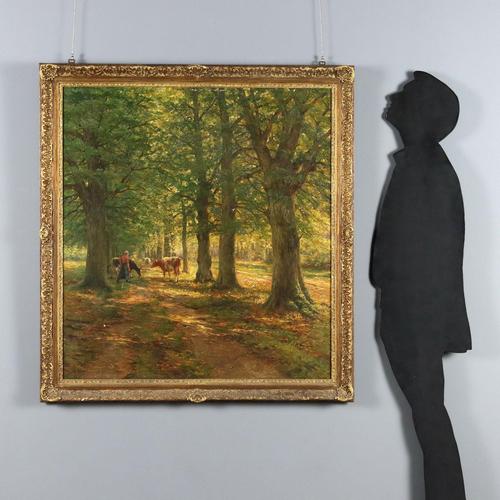 Oil on canvas. Signed lower left. Belgian artist Henri Houben, who also traveled and worked in Italy, specialized in...