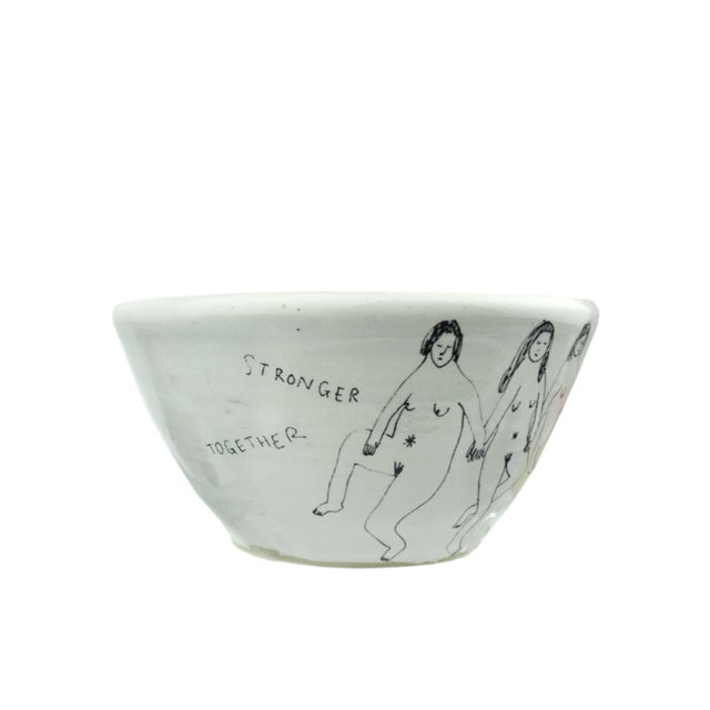 Elevate your tabletop with this unique studio pottery bowl. Hand-signed by the artist, this bowl features a wrap-around...