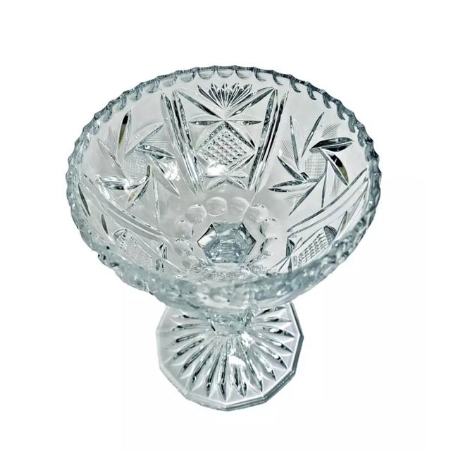 Vintage Cut Lead Crystal Stemmed Bonbonneire Candy Dish With Spire Finial For Sale In Greenville, SC - Image 6 of 7