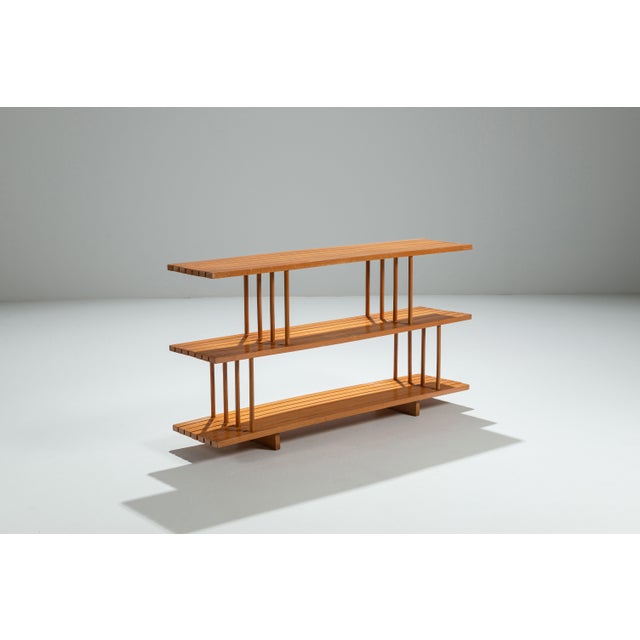 Mid-Century Modern Mid-Century Modern Three Tier Wooden Shelving Unit, 1970s For Sale - Image 3 of 13