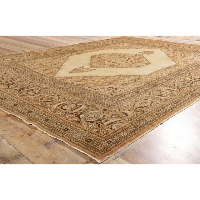 Textile Late 19th Century Haji Khalili Persian Tabriz Rug - 09'05 X 12'07 For Sale - Image 7 of 9