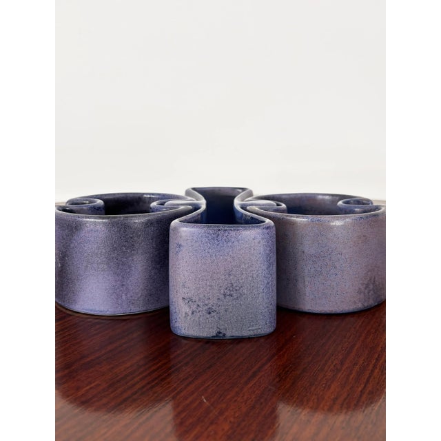Mid-Century Modern Ceramic Centerpiece by Angelo Mangiarotti for Fratelli Brambilla, Italy, 1968, Set of 3 For Sale - Image 3 of 11