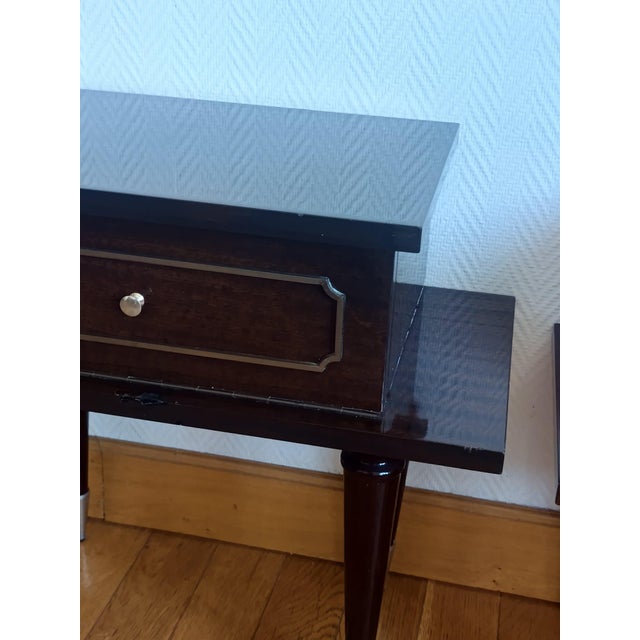 Mid-Century Lacquered Wood Bedside Tables, 1950s, Set of 2 For Sale - Image 14 of 16