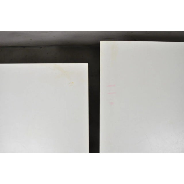 Vintage Mid Century Walnut Base Laminate Top Low Side Tables - a Pair For Sale In Philadelphia - Image 6 of 11