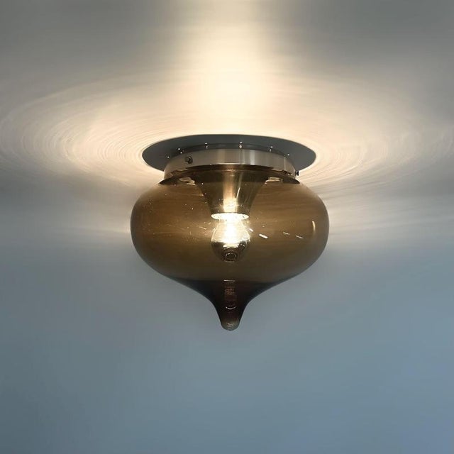 Metal Drop Ceiling Lamp from Dijkstra, 1970s For Sale - Image 7 of 7
