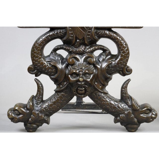 Large Renaissance Style Andirons in Patinated Bronze, 1880S, Set of 2 For Sale - Image 17 of 18