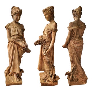 Tuscan Terracotta Spring Statue, 1900 For Sale