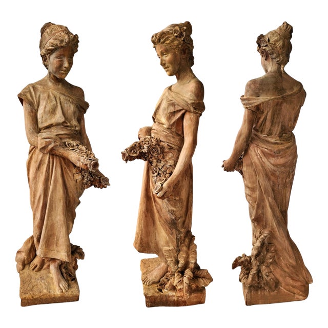 Tuscan Terracotta Spring Statue, 1900 For Sale