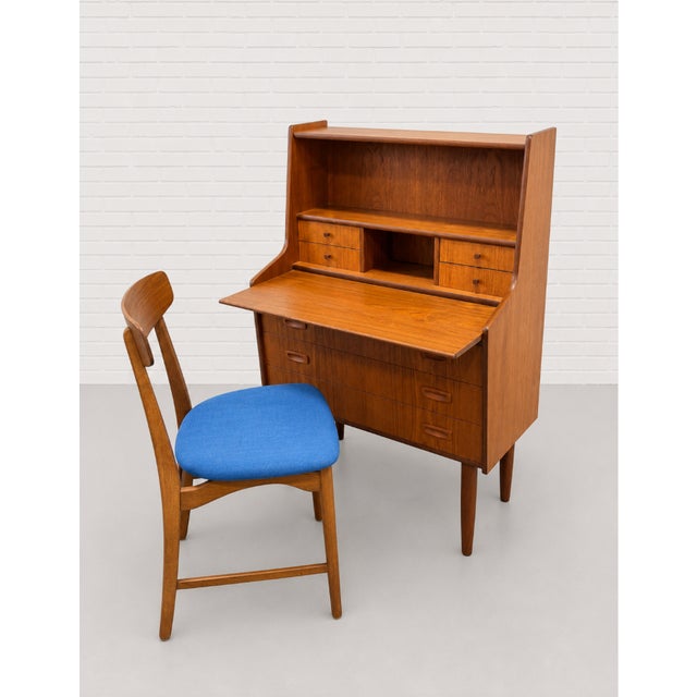 1960s Mid Century Modern Teak Secretary Desk – Scandinavian Writing Desk With Storage, C. 1960’s For Sale - Image 5 of 15