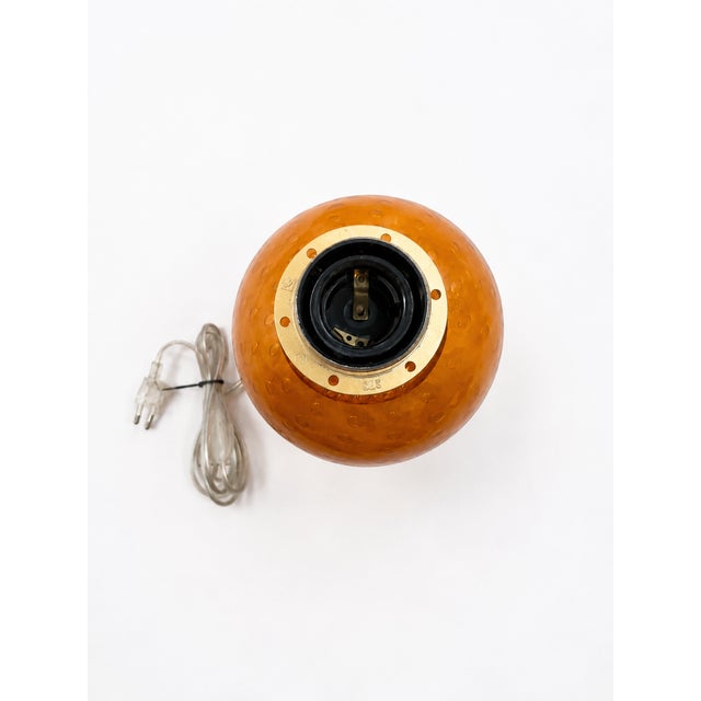 Mid-Century Modern Amber Murano Glass Table Lamp Base from Murano Glass Sommerso, 1970s For Sale - Image 4 of 9