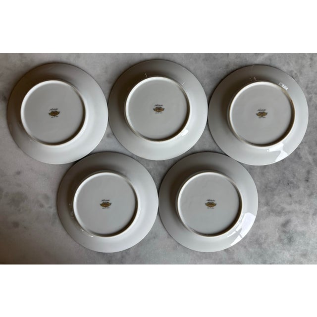Cream Set of 5 Vintage Porcelain Noritake Lunch Plates For Sale - Image 8 of 9