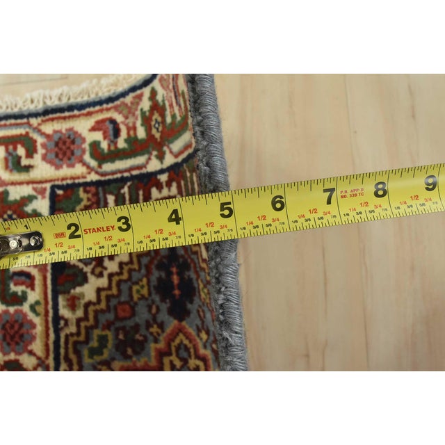 Textile Heriz Rug 2′ X 3’1” Blue Wool Tribal Hand-Knotted Oriental Carpet For Sale - Image 7 of 8