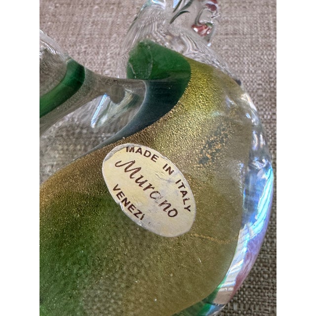 Vintage Murano Barovier Toso Yellow Blue Spots Gold Fleck Italian Art Glass Love Bird Figurine Paperweight For Sale - Image 12 of 12