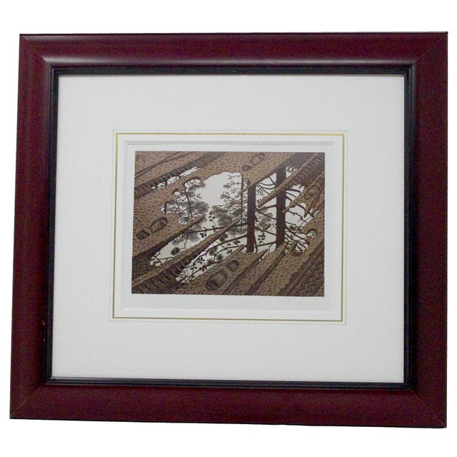 1940s Abstract Forest Lithograph After MC Escher, Framed For Sale In Monterey, CA - Image 6 of 6