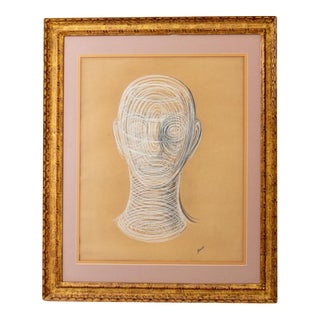 Pavel Tchelitchew Style Spiral Head Pastel For Sale