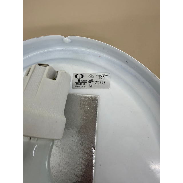White Glass Zebra Flush Mount from Peil & Putzler, Germany, 1970s For Sale - Image 8 of 18