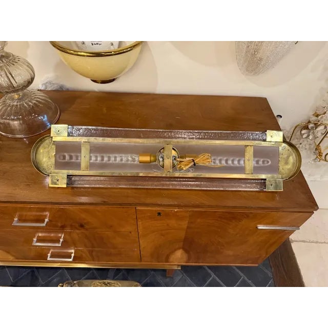 Frosted Murano Glass and Brass Sconces - a Pair For Sale In Dallas - Image 6 of 6