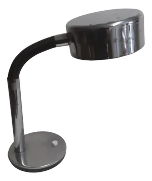 Adjustable Vintage Desk Lamp with a Chrome-Plated Metal Frame and Plastic-Coated Gooseneck, 1970s