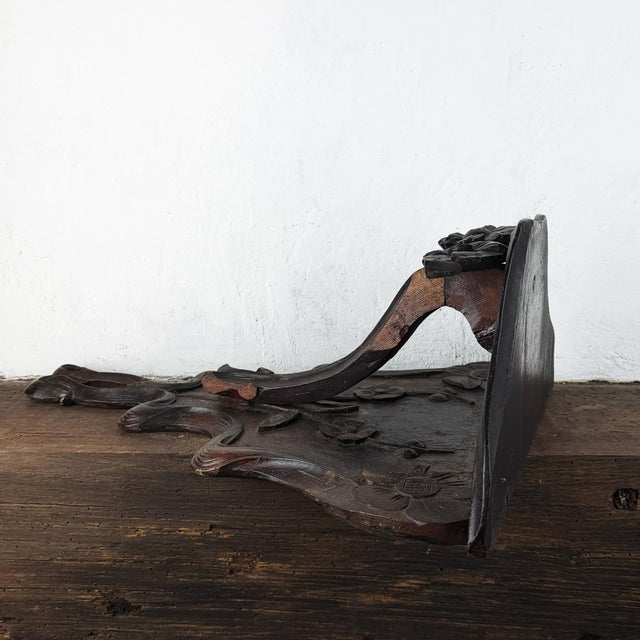 Antique Italian Liberty Art Nouveau Wall Shelf in Carved Wood, 1890s For Sale - Image 13 of 16
