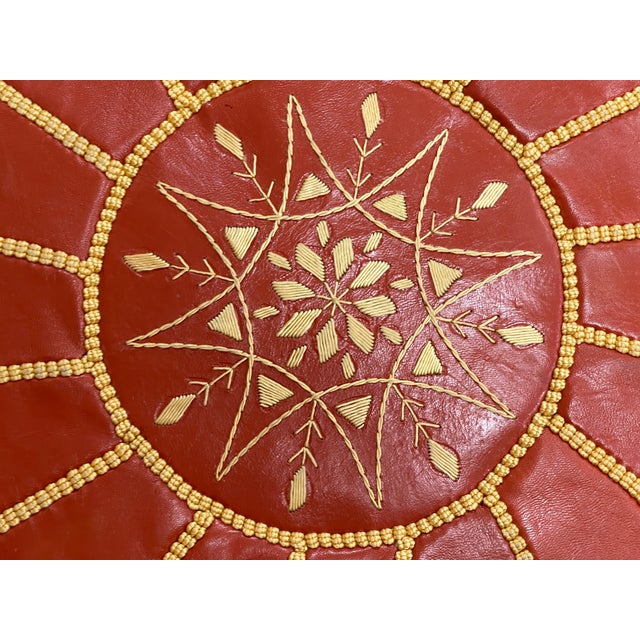 Brown Moroccan Leather Pouf Cover Chairish