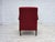 Art Deco Danish Armchair in Red Furniture Wool and Beech Wood, 1950s For Sale - Image 9 of 18