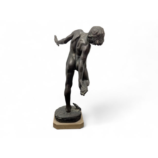 Bronze Statue of a Young Fisherman, 20th Century For Sale - Image 3 of 9