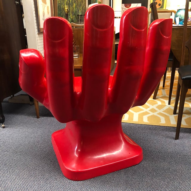Retro 1970’s Red Plastic Hand Chair Chairish