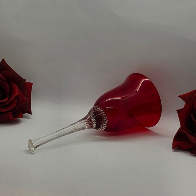 Ruby Red Jones Glass Handmade Bell For Sale - Image 8 of 8