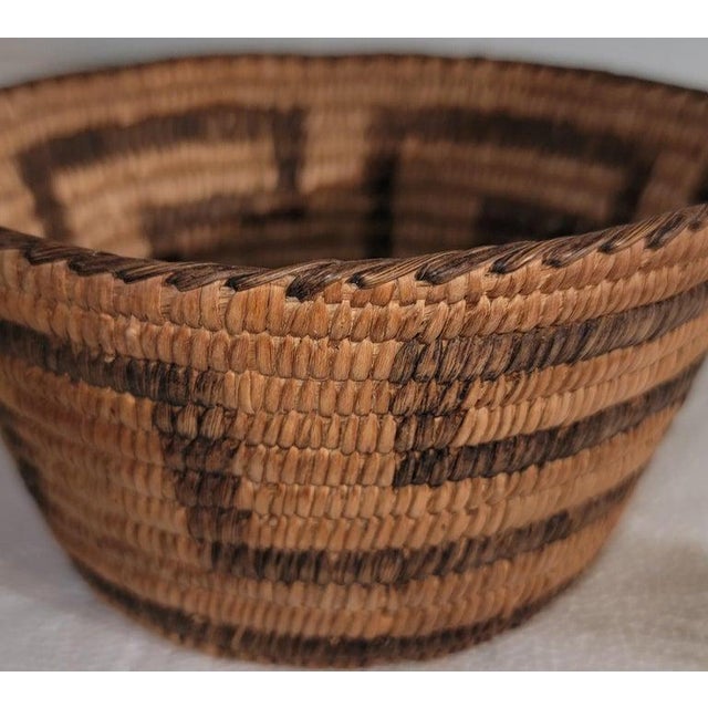 Folk Art Early 20th Century Hand Made Geometric Woven Basket For Sale - Image 3 of 5