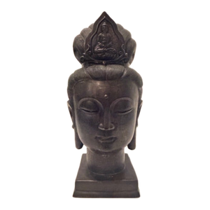 Large 19th Century Bronze Buddha Head