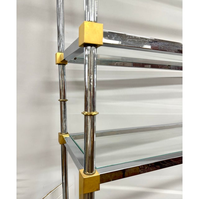 Mid 20th Century Vintage Mid Century Chrome and Brass Etagere For Sale - Image 5 of 8