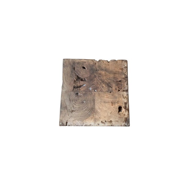 Teak Wood Pedestal Crafted in Java, Indonesia For Sale - Image 6 of 6