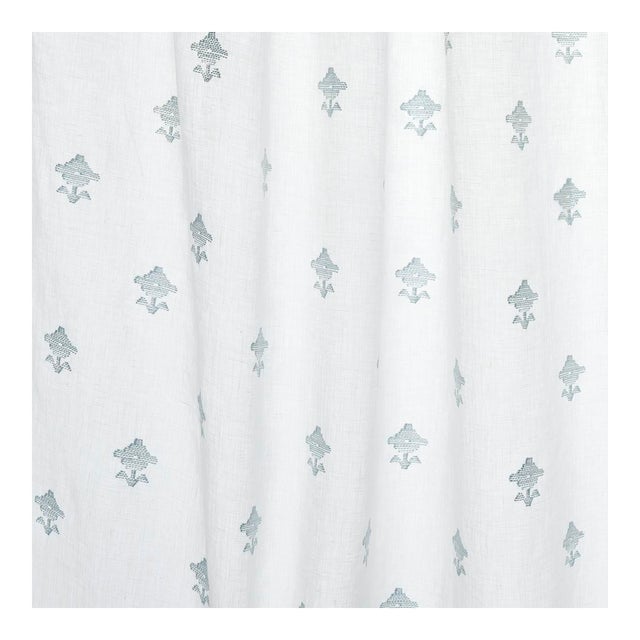 Sample - Schumacher Rubia Sheer Fabric in Sky For Sale