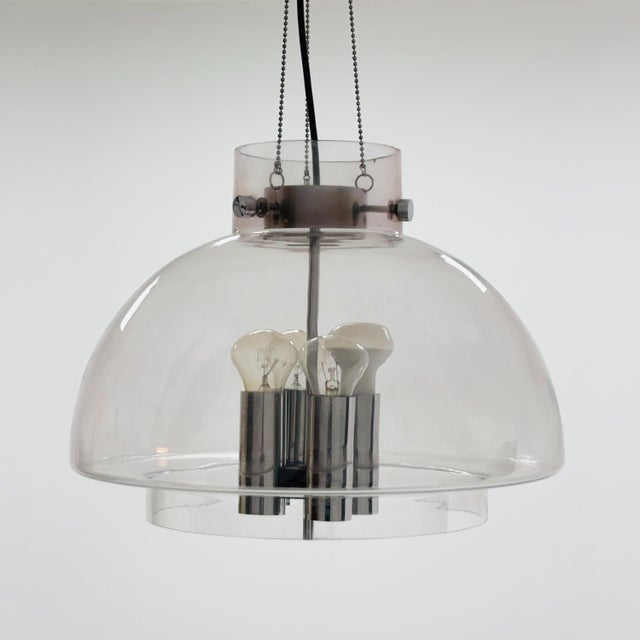 Large Mid-Century Glass Ball Pendant from Glashütte Limburg, Germany, 1970s For Sale - Image 11 of 11