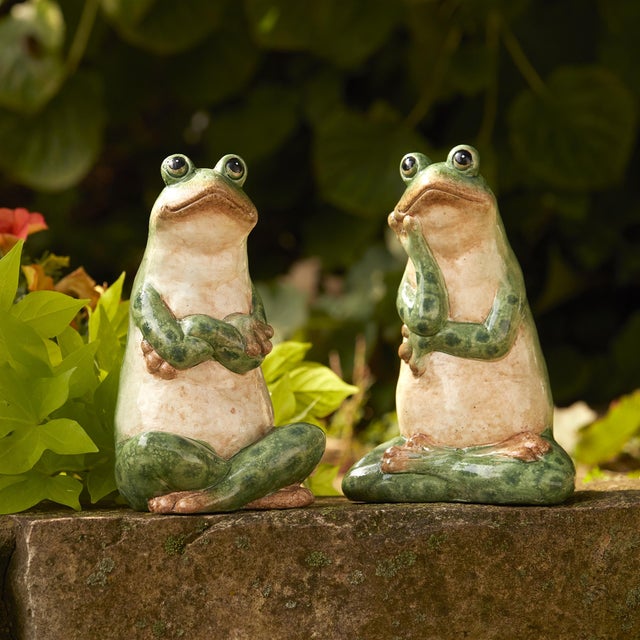 Add a charming touch of nature to your space with this delightful set of Ceramic Garden Frog Statues. Perfect for spring,...