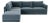 Wood Willow Misty Blue with Pale Blue Piping Modular 5-Piece Performance Velvet LAF Sectional For Sale - Image 7 of 7
