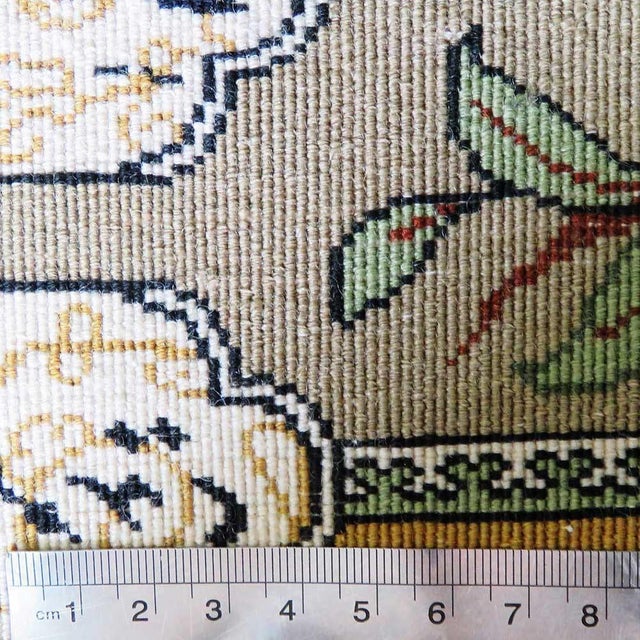 Middle Eastern Hand-Knotted Rug in Virgin Wool and Silk For Sale - Image 3 of 4