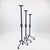 Black Hand Forged Iron Candelabra Set of 3 (78-98cm) Antique Copper Double Stem with Hercules Knot Detail For Sale - Image 8 of 9