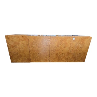 Milo Baughman Burl Wood Credenza For Sale