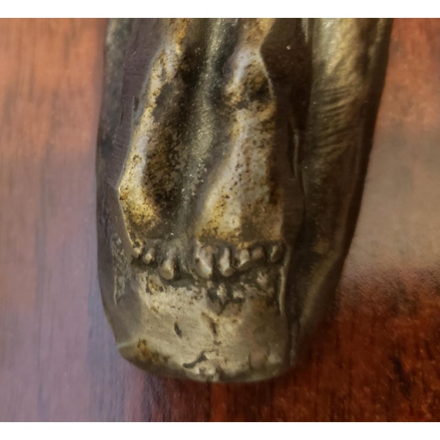 Early 20th Century Art Deco Figural Nude Sculptural Bronze Lotus Lamp For Sale - Image 10 of 10